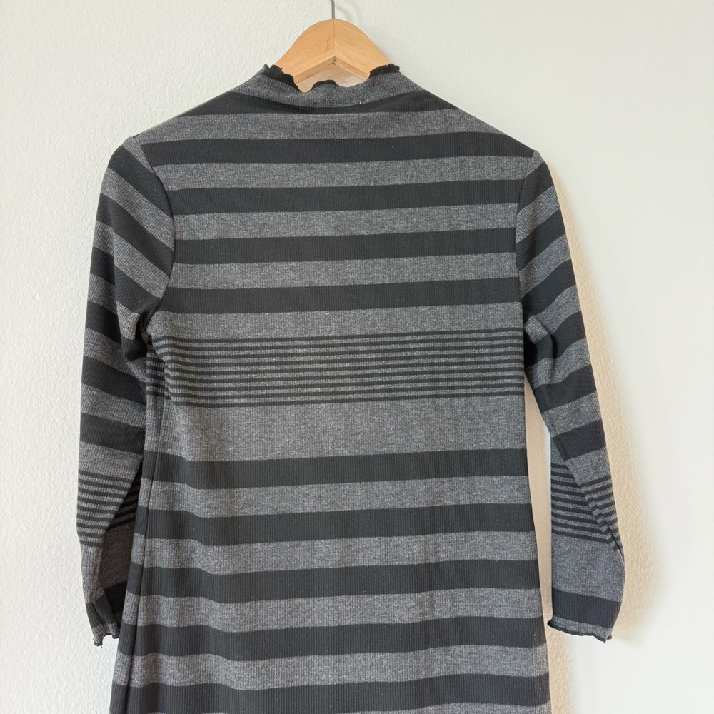 Socialite Nordstrom Black Gray Striped Mini Dress M - Picture 10 of 17
